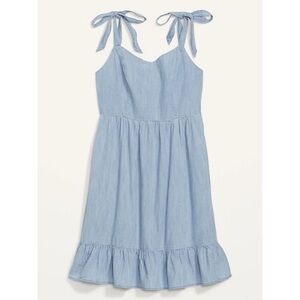 Old Navy - Fit & Flare Tie-Shoulder Chambray Mini Dress